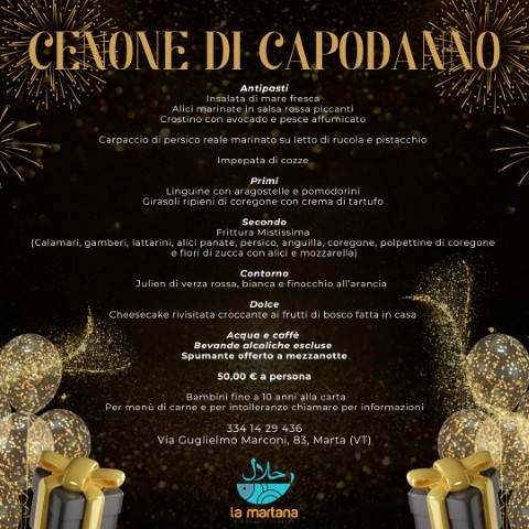 Cenone Capodanno a Marta